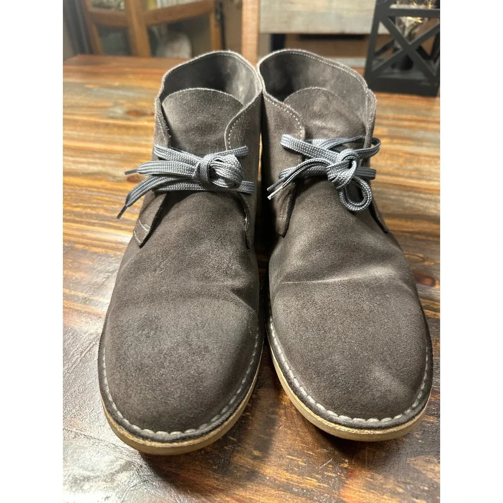 Robert Wayne Mens Suede Chukka Boots‎ Dark Gray Lace Up Desert Boots Size 13